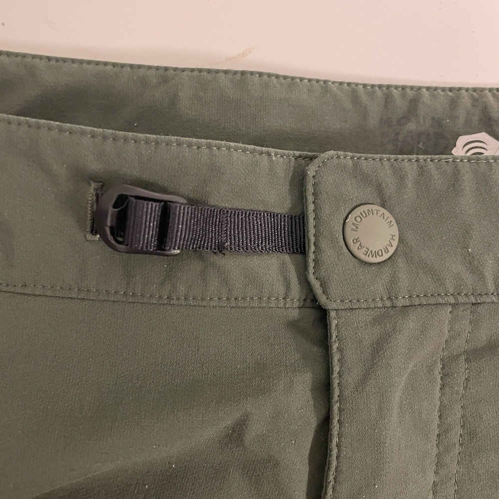 Mountain Hardwear Pants Men's 36/34 Green Belted Hiking Zip Pockets Nylon - Picture 6 of 10